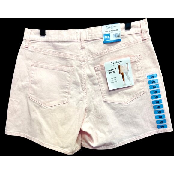 New Jessica Simpson Side Slit Denim Shorts Pink Dogwood 5-Pocket Style Womens 10 - Picture 2 of 5